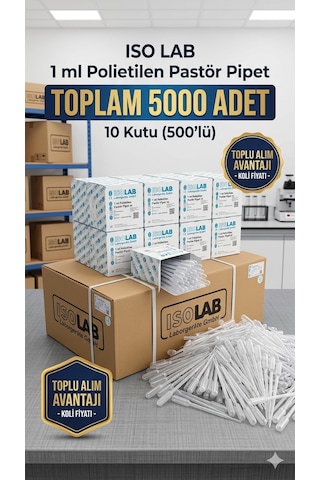 Pastör Pipet 5000 Adet / 1 Ml Plastik Damlalık - Ekonomik Koli