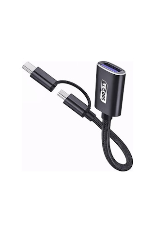 Usb Otg Adaptör Usb To Usb-c Micro Usb Dönüştürücü Kablo Flash Bellek Klavye Mouse Gamepad Bağlantı Kablosu Telefon Tablet Uyumlu Data Aktarım Adaptörü Mini Otg Çevirici Td-c3301 Acı Kahverengi
