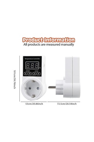 1 Adet Sensörlü Termostat Soketi, Dijital Sıcaklık Kontrol Soketi, Su Geçirmez Sıcaklık