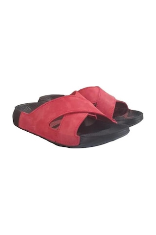 Lee Cooper Orthopedix 2014 Çapraz Bantlı Suya Dayanıklı Suya Dayanıklı Unisex Terlik Kırmızı
