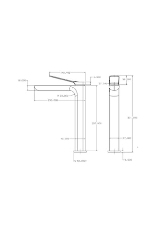 Orka Moderna Yüksek Lavabo Bataryası / Fırça Altın Mdr73107bg Fırçalı Altın