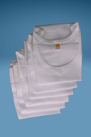 Faal 339x6 Erkek Çocuk 6'lı %100 Pamuk Ribana Yarım Kol 0 Yaka Fanila-beyaz Beyaz