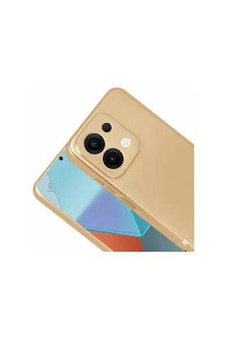 Xiaomi Redmi 15c İle Uyumlu Kılıf Soft Yumuşak Telefon Kılıfı Ve Temperli Cam Ekran Koruyucu Gold
