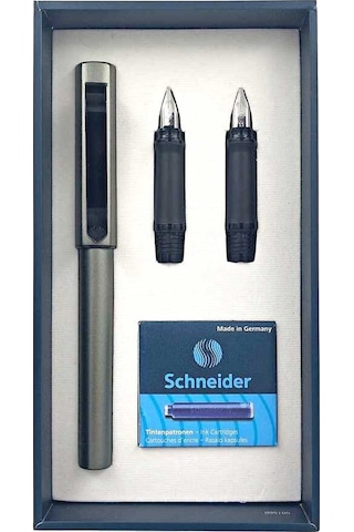 Schneider Dolma Kalem Hediye Seti Base Metalik Füme