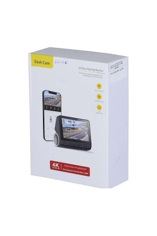 Araç Çift Kamera Seti Wi-fi Dvr 4k Ultra Hd Ön Arka Geniş Açı Akıllı Telefon Bağlantısı Gps Takibi 256gb Sd Kart Twogo Go-4k Gps
