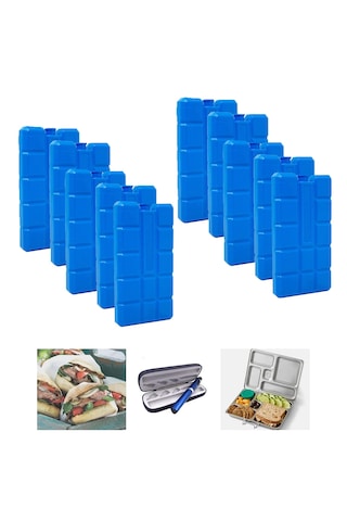 400ml İçi Su Dolu Buz Kasedi 48 Saat Korumalı Buz Aküsü 10 Adet