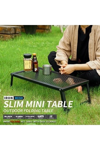 Bloomnest Pratik Katlanır Barbekü Ağırlılıklı Masa - Taşınabilir Su Geçirmez Kamp Masa Siyah