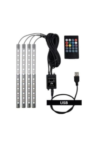 Araç İçi Ayak Altı Sese Duyarlı Rgb Şerit Led Aydınlatma 12 Led