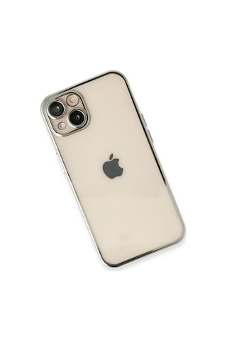 Gld-spt- Newface Apple Uyumlu iPhone 13 Kılıf Razer Lensli Silikon - Gümüş