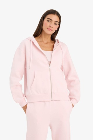 Defacto Relax Fit Kapüşonlu Sweatshirt C1809AX25SP Pembe