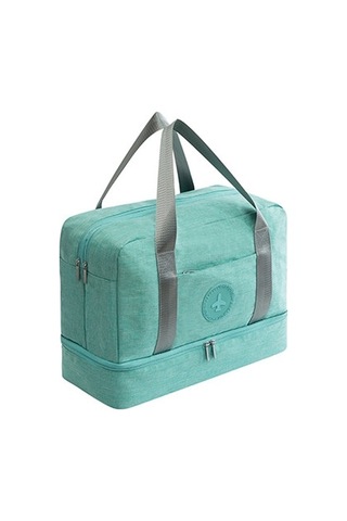 Su Geçirmez Büyük Kapasiteli Çift Katmanlı Plaj Çantası Taşınabilir Spor Çantaları Küp Çantalar Seyahat Çantaları Mavi