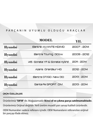 10 Adet Hyundai Kia İçin Direksiyon Kaplini Fiberi