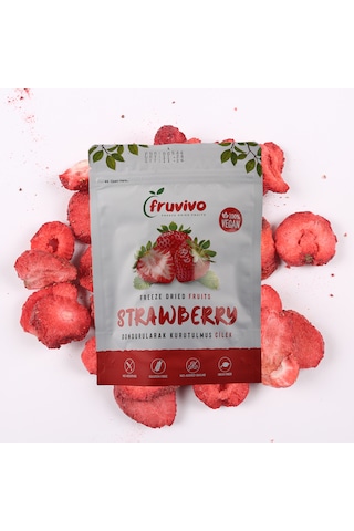 Dondurularak Kurutulmuş Çilek, 15 Gr %100 Vegan, Glutensiz