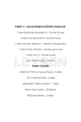 Urla Solar 3kw Topcon Paket Sistem 2 Paket 3