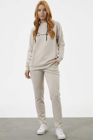 Kanguru Cepli Dalgıç Kumaş Eşofman Takım - Taş 001