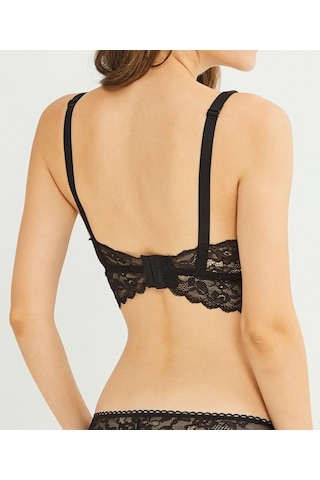 Bluence Kadın Siyah Dantelli İçi Boş Kaplı Bralet 9050S Siyah