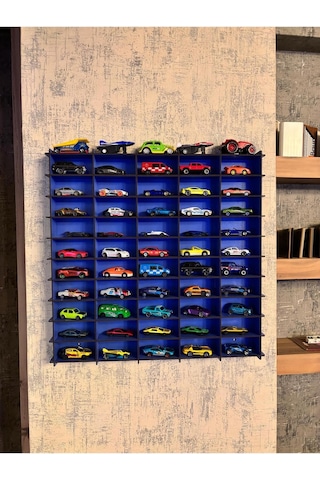 Oyuncak Araba Rafı Mobilya Lacivert