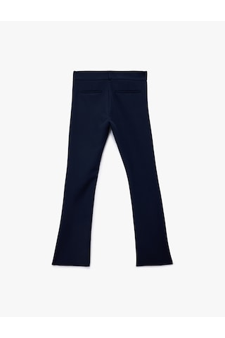 Koton Normal Bel Slim Fit İspanyol Paça Kumaş Pantolon Lacivert 6wak40196pw Lacivert