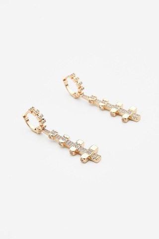 Taşlı Sallanti Küpe Gold 99501805