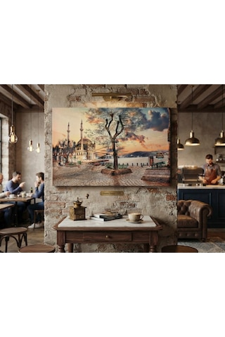 Tablo 60x90 Cm Büyük Boy Kafe Ve Salon Hediyelik Duvar Aksesuarı Siyah