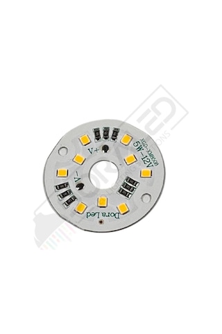 12Volt 5Watt Smd 2835 Ledli Led Modül 10mm Delik Çaplı Gün Işığı 12V 5W Avize Ledi 40mm(3 Adet)