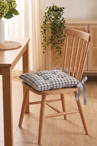 Antrasit Ekose Elyaf Dolgulu Sandalye Minderi 40x40 Cm Çok Renkli