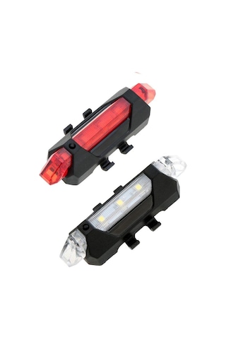 Bisiklet Işığı Led Stop Arka Ikaz Işık Lamba Usb Şarjlı 4 Mod Kırmızı Işıklı Siyah