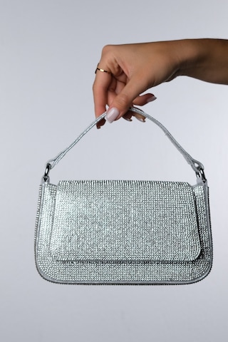 Vial Gümüş Taşlı Kadın Abiye Çanta Gümüş