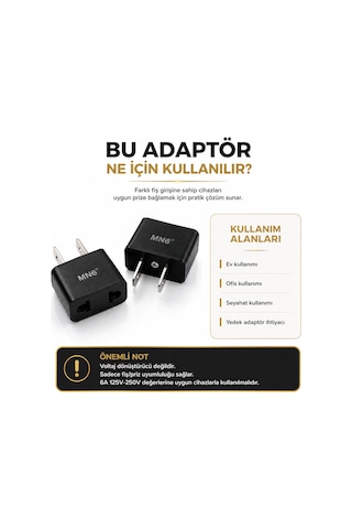 M007 Amerikan Priz Dönüştürücü/1 Adet-türk Fişi Amerikan Sistemine Çeviren Adaptor Fiş