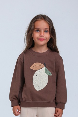 Xo Kids Kız Çocuk Sweatshirt 1-5 Yaş 35845 Kahve Kahverengi