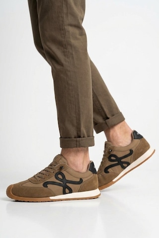 Voyager Camel Bağcıklı Hafızalı Rahat Tabanlı Retro Erkek Casual Ayakkabı Sneaker E472 M