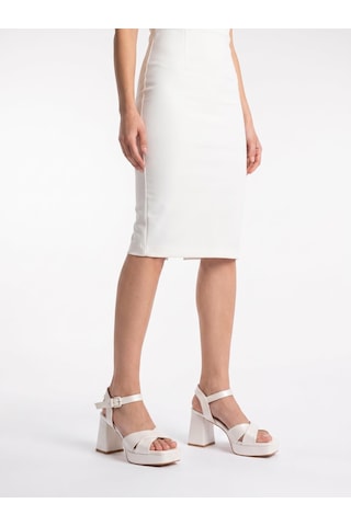 Nesil Shoes Carel 99 Sedef Çapraz Platform Kadın Sandalet