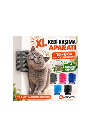 Xl Kedi Kaşıma Ve Kaşınma Aparatı 15x8 Cm Duvara Köşeye Monte, Kedi Nanesi Hediyeli