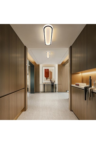 Antrasit Oval 120x16cm Kumandalı,dimli 3 Işık Rengi, Led Tavan La Beyaz - Gri
