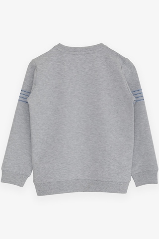 Breeze Erkek Çocuk Sweatshirt Yazı Baskılı 7-12 Yaş, Açık Gri Melanj Gri