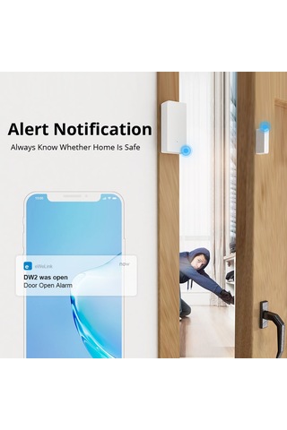 Fosenze Sonoff Dw2 Wifi Akıllı Kapı Penceresi Alarmı - Ewelink Uygulaması İle Uzaktan Kontrol, Durum Senkronizasyonu Ve Alarm Bildirimleri Pil Dahil Değil