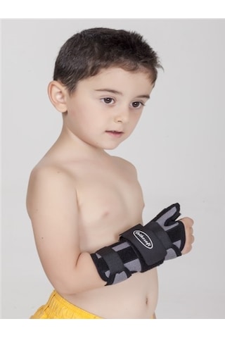 Orthosoft GR-1202-Ç Çocuk Başparmak Destekli El Bilek Ateli Gri