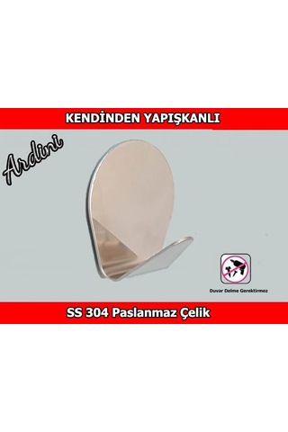 Paslanmaz Çelik Kendinden Yapışkanlı 4 Lü Paket Tombul Krom Bornoz Havlu Askısı Diğer