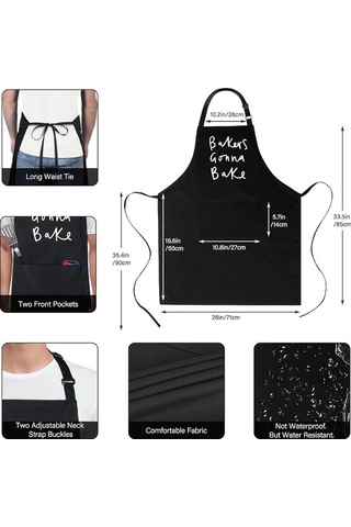 Fastbuy Erkekler Kadınlar İçin 2 Cepli Pamuklu Komik Önlük Barbekü Izgara Ayarı Bakers Gonna Bake Diğer Diğer