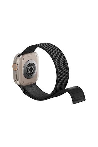 Watch 42mm Uyumlu Kordon Wiwu Wb501 Cloudflex Serisi Hasır Örgü Strap Kayış Siyah