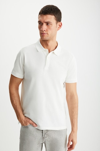 Grimelange Tarnex Erkek %100 Pamuk Kısa Kollu Regular Fit Ekru Polo Yaka T-shirt