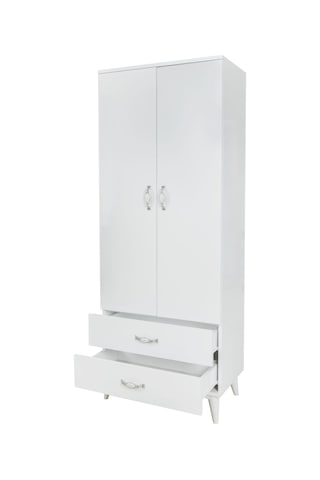 AZRAYATAKMOBİLYA 2 Kapılı 2 Çekmeceli Gardrop Elbise Dolabı 180X70X45Cm
