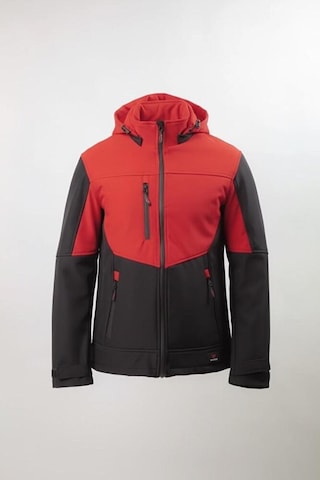 Vatan Tekstil Erkek Softshell Kışlık Kapüşonlu Mont Rüzgar Geçirmez Su İtici İçi Polarlı Kırmızı