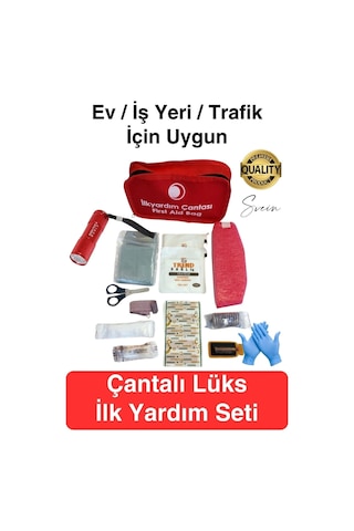 Lüks İlk Yardım Çantası Deprem Afet Acil Durum Müdahale Kiti Araç Ev İşyeri Yerli Üretim Ecza Çanta