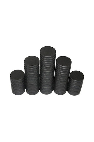100 Adet 25 Mm X 3 Mm Yuvarlak Duvar Süsü Kömür Miknatis - Magnet