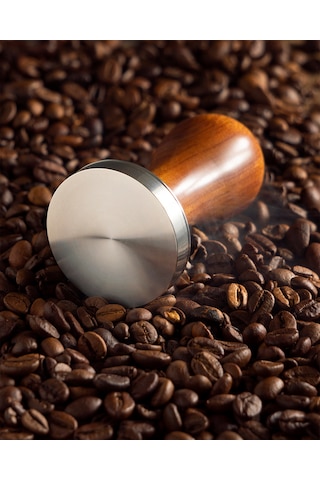 Barista Ahşap Saplı Tamper Ahşap Gümüş