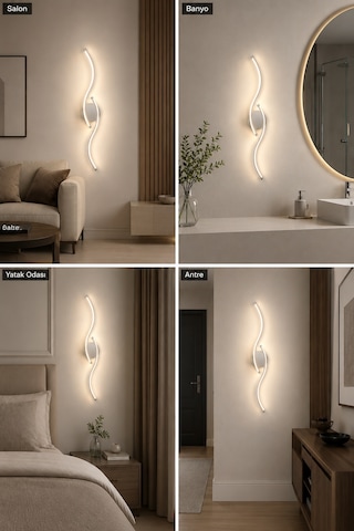 AvizeGO Pera Modern Led Duvar Apliği Günışığı Gri