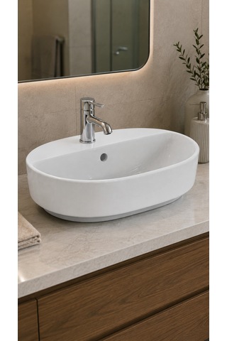Ideal İ.life O Tezgah Üstü Oval Lavabo 55 Cm White Beyaz