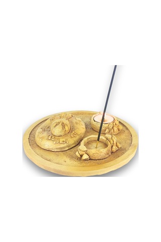 Antik Mısır Daire Sarcophagus Lahit Çubuk Tütsülük Ve Tealight