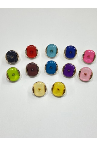 Bebek Düğmesi / Metalize Plastik Düğme / 1,2 Cm / 10 Adet /02728 / - Koyu Turkuaz